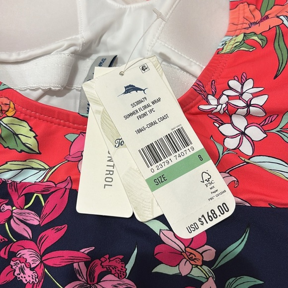 TOMMY BAHAMA
Summer Floral Wrap Front One-Piece Swimsuit - Picture 9 of 12